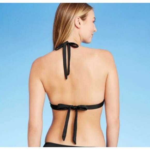 Women's Bikini Top Crochet Trim HANDMADE Kona Sol Black XS new - Picture 7 of 11